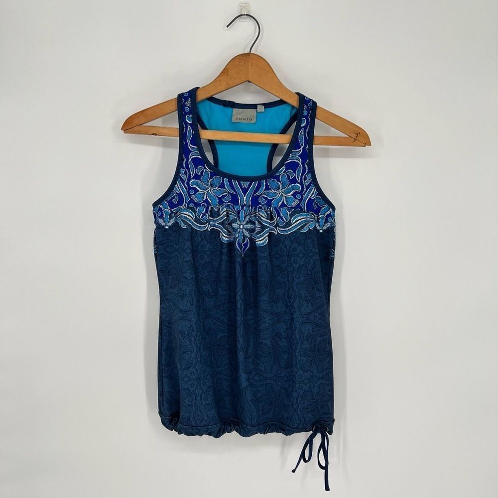 Athleta Tinker‎ Tank Top Racer Back Shelf Bra Athleisure Yoga Size XS